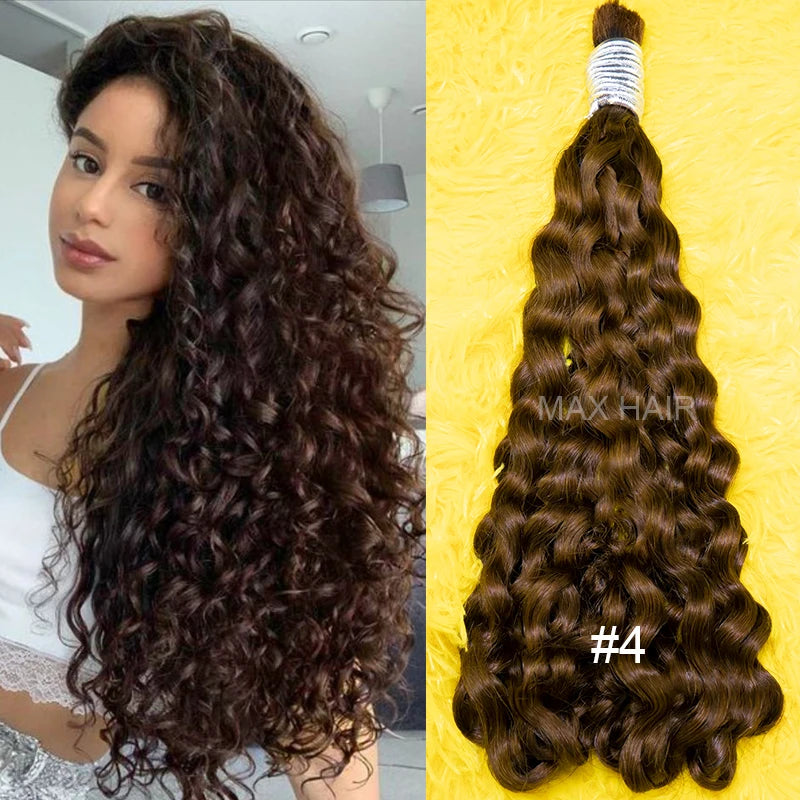 12A Raw Bulk Human Hair Deep Wave For Braiding Deep Wave Burmese Curly No Weft Brazilian Remy Hair Extensions Bundles 100 Grams