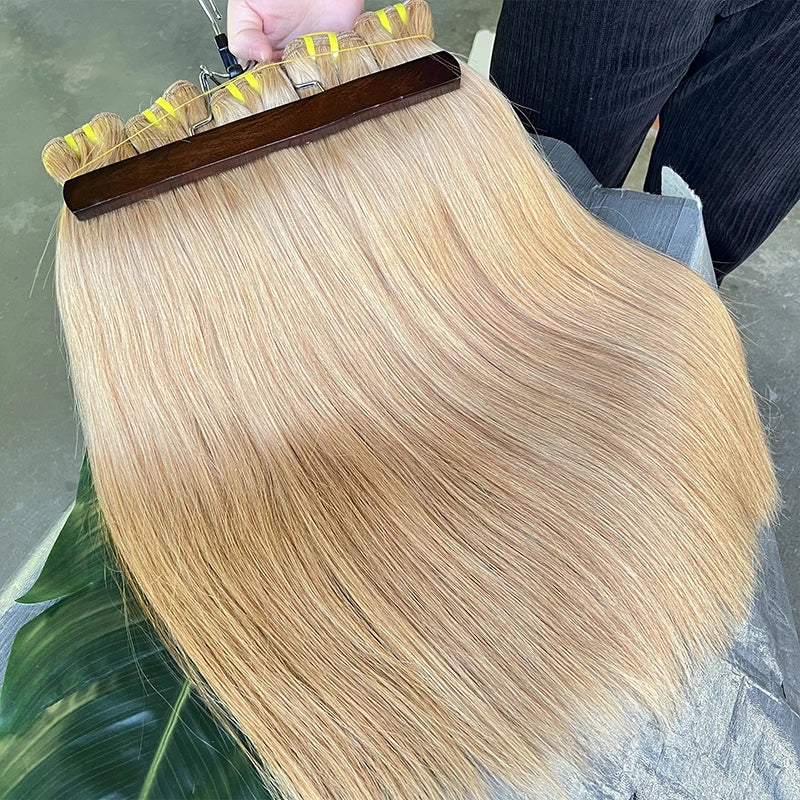 #27 Honey Blonde Bone Straight 100% Human Hair Bundles Unprocessed Raw Virgin Hair Weave Extensions Colored Hair Double Weft