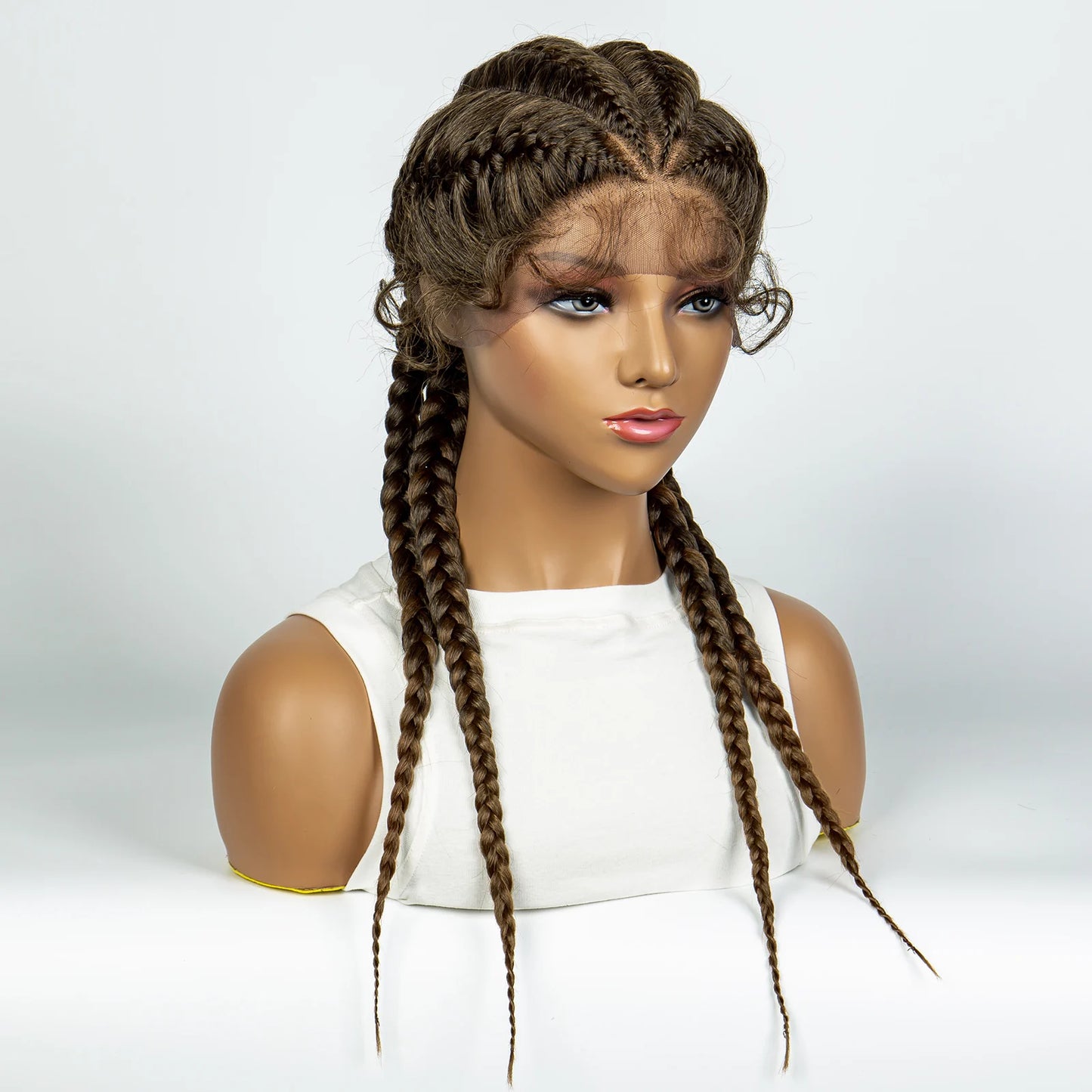 Synthetic Lace Wigs Braided Wigs with Baby Hair Long 26 Inches Box Braids Wig for Black Women Lace Front  Afro Hair Wigs