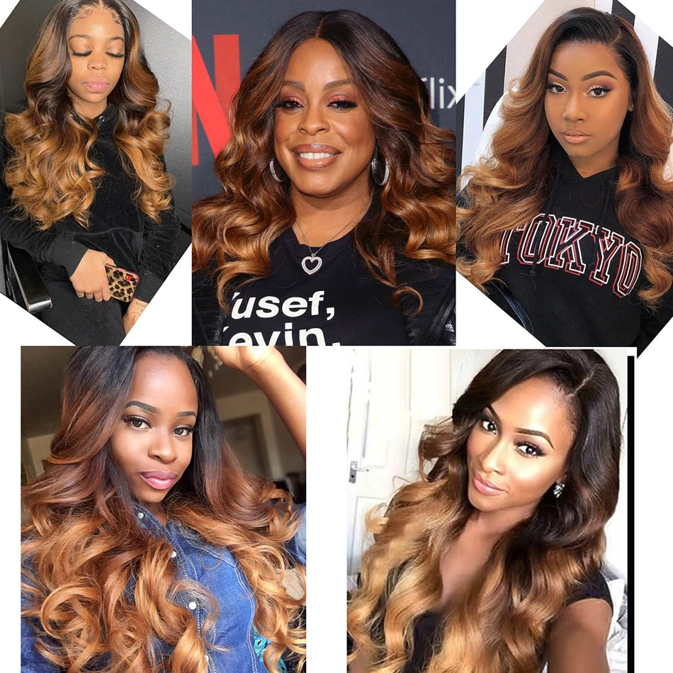 12A Body Wave Human Hair Bundles Ombre Colored 1/3/4 Bundles Human Hair 100% Unprocessed Virgin Brazilian Hair Weave Extensions