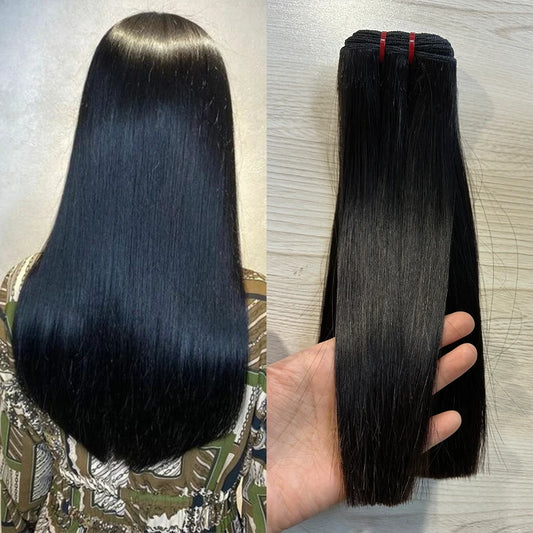 100% Super Double Drawn Human Virgin Hair Silky Straight Bundles 100G Unprocessed Raw Hair Vietnamese Bone Straight Hair Bundles