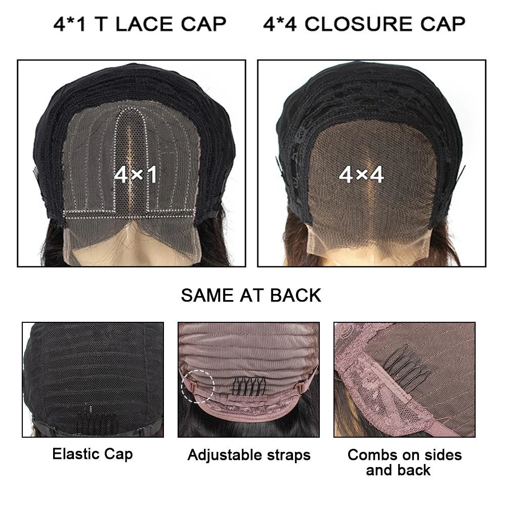 1B 30 Body Wave Wig Ombre Honey Blonde Human Hair Wigs 4x4 Lace Closure Wig 4*1 T Middle Part Wig For Women Pre-Plucked Remy