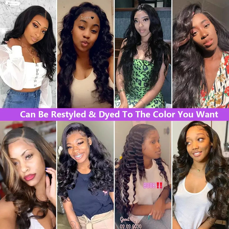 180% Body Wave Lace Front Wigs 360 Lace Wigs HD Lace 13x6 Brazilian Wigs For Women PrePlucked 13x4 Lace Frontal Human Hair Wigs