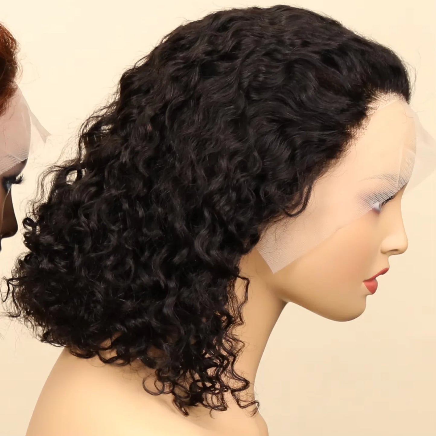 200% Density P4350 427 99j 1B Colored Burgundy Short Deep Water Wave 13x4 Lace Front Wigs Brazilian Short Bob 100% Human Hair