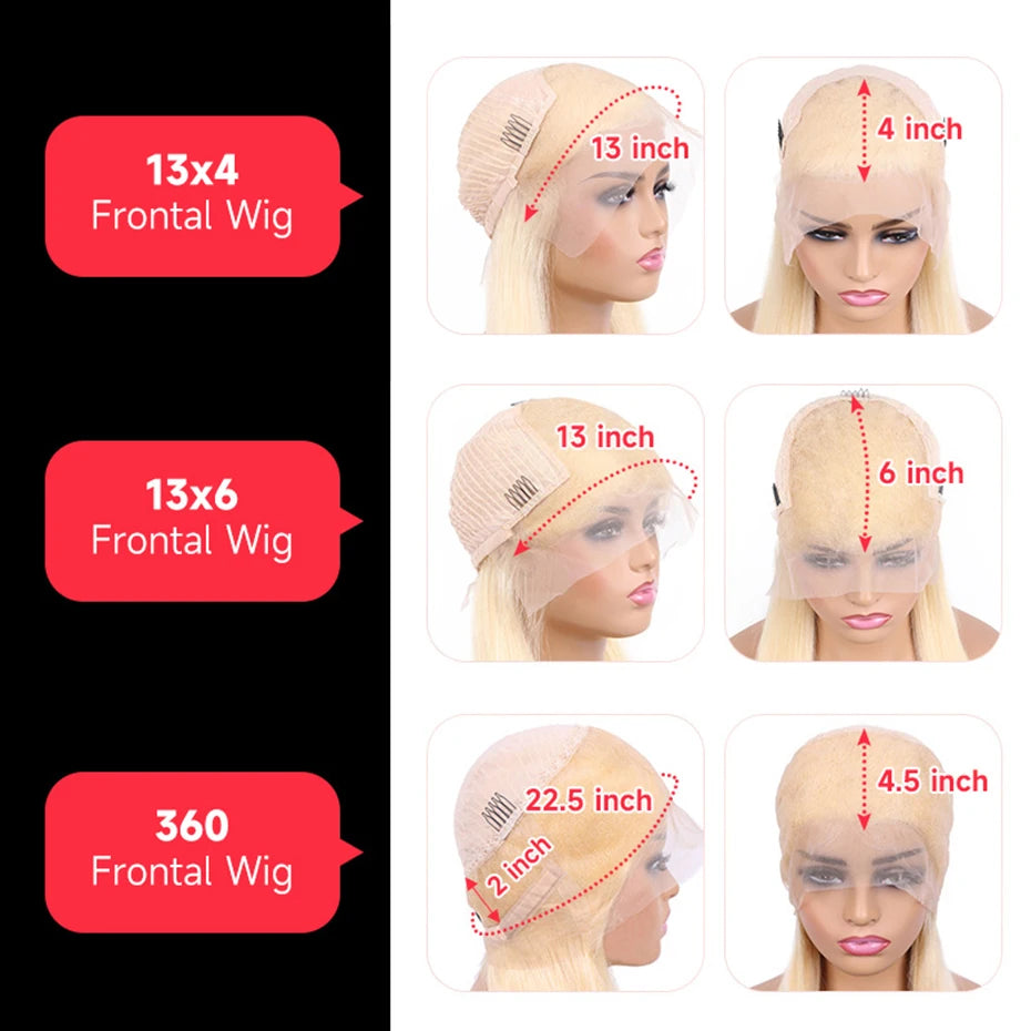 13x6 360 Transparent Lace Front Wigs Human Hair Wig Remy Brazilian Ash Blonde Highlight Lace Frontal Wigs For Women 28 30 Inch