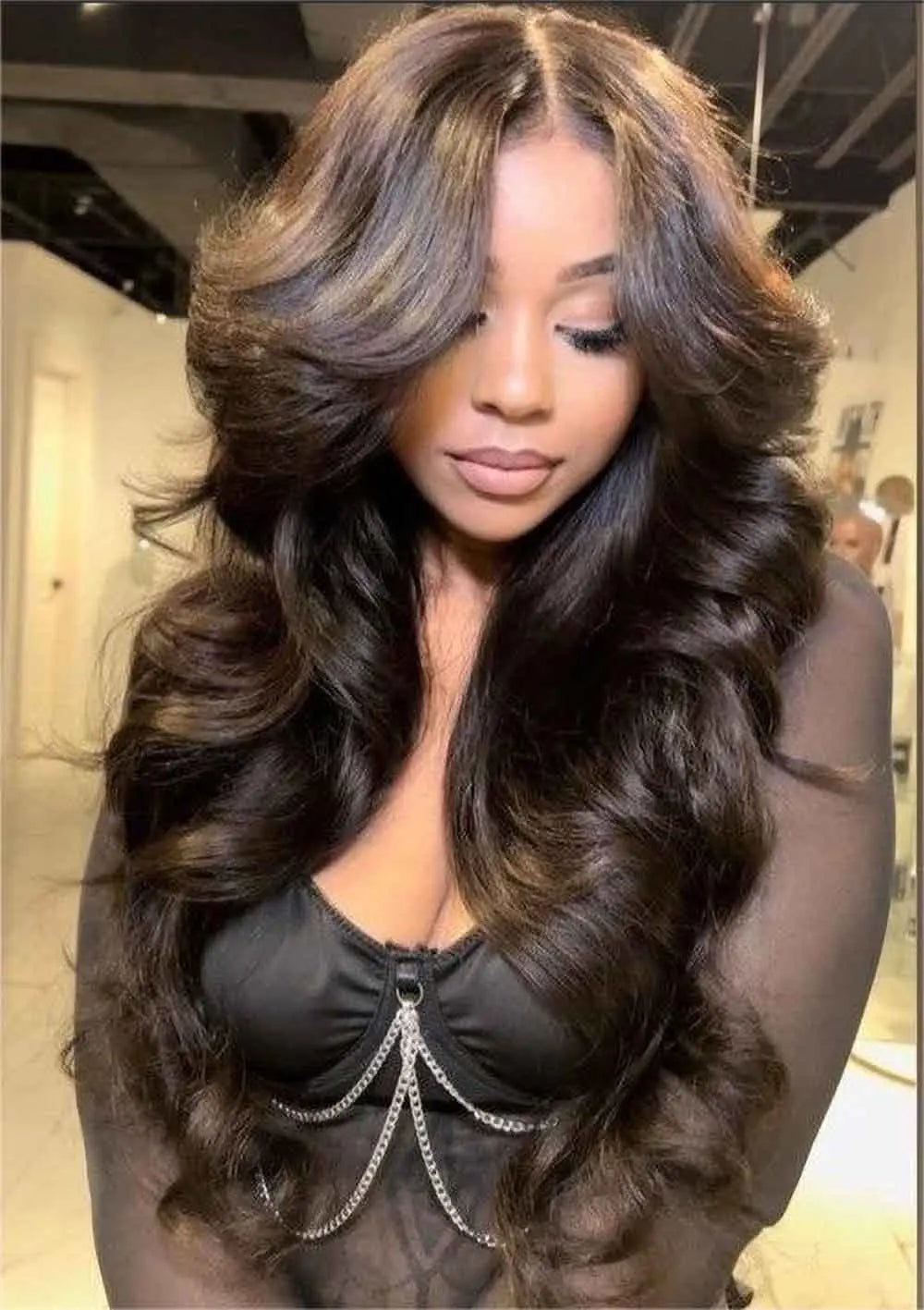 Curtain Bangs Wigs Body Wave Lace Front Human Hair Wig With Bang 13x4 13x6 Pre Plucked Lace Wigs Frontal Hair Wigs For Women