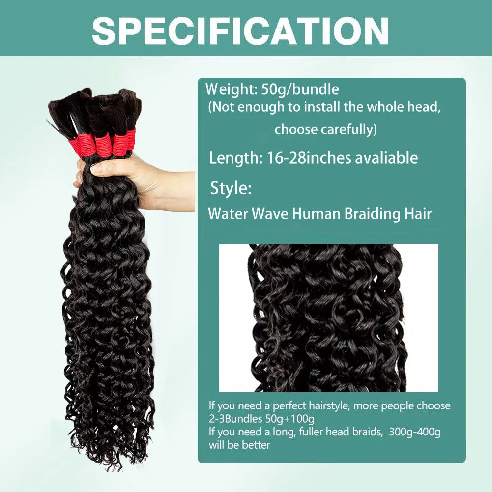 V Beauty Human Hair for Braiding Deep Wave #27 Honey Blonde Bulk Human Hair Bundles No Weft Hair Bulk for Women Hair Extensions