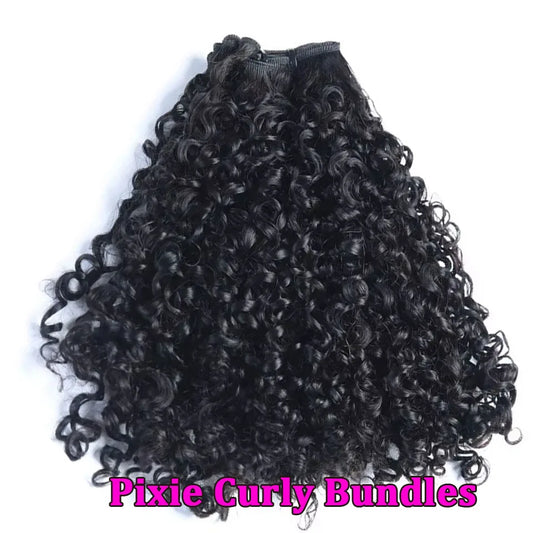 10"-26" Pissy/Funmi/ Burmese Pixie Curly Brazilian Human Hair Weave 1/3/4 Bundles Deal Hair Extension Raw For Women Double Weft