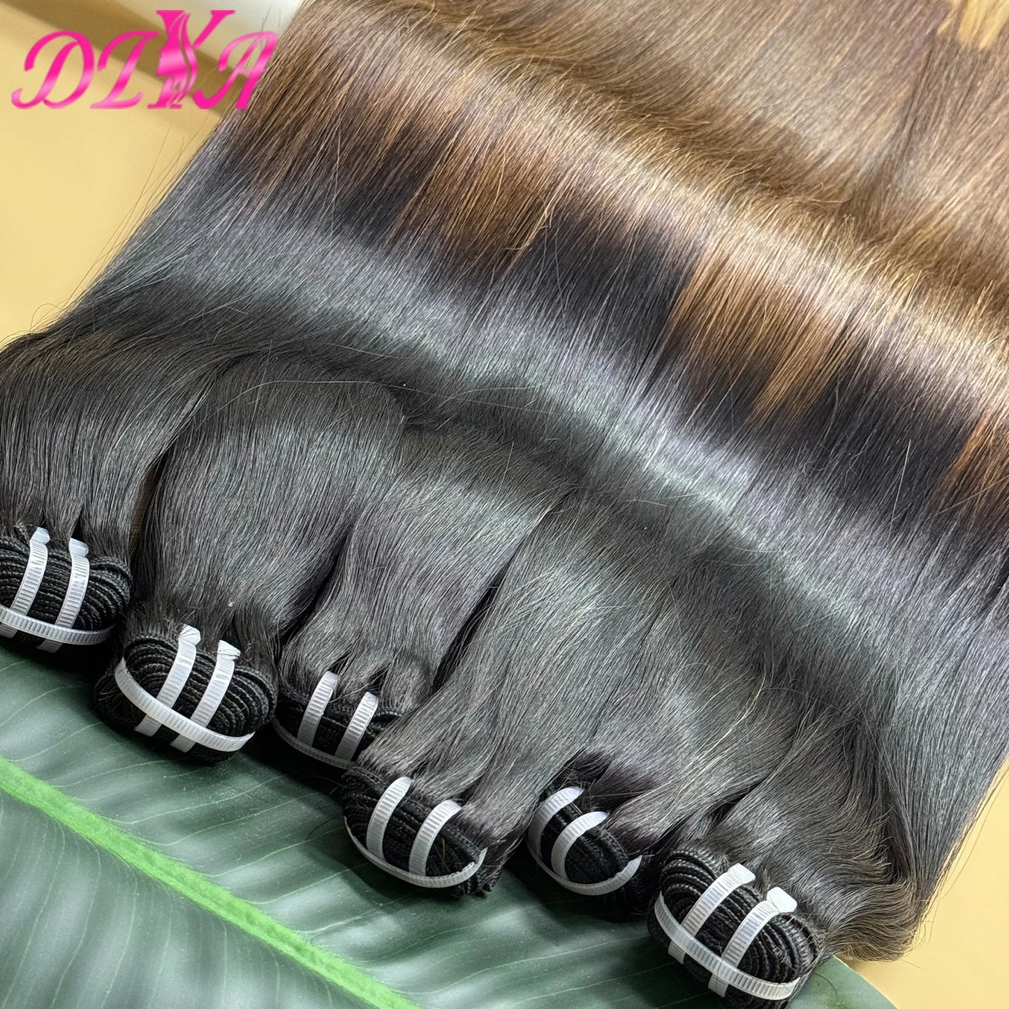 1BT4 Ombre Straight Bundles with 13x4 HD Lace Frontal 16A Double Drawn Vietnamese Hair Bundles with 2x6/5x5 Real HD Lace Closure