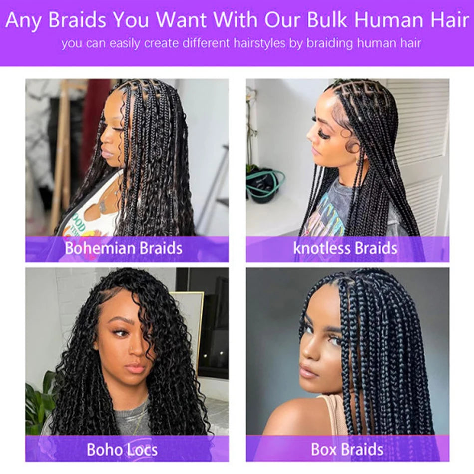 100% Virgin Human Hair Bulk Extension Loose Body Wave Bulk Weaving For Braiding Unprocessed No Weft Straight Deep Wave Hair Bulk