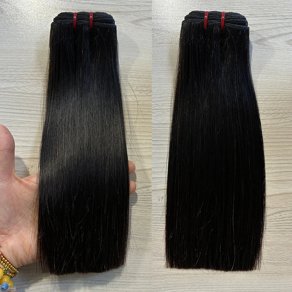 100% Super Double Drawn Human Virgin Hair Silky Straight Bundles 100G Unprocessed Raw Hair Vietnamese Bone Straight Hair Bundles
