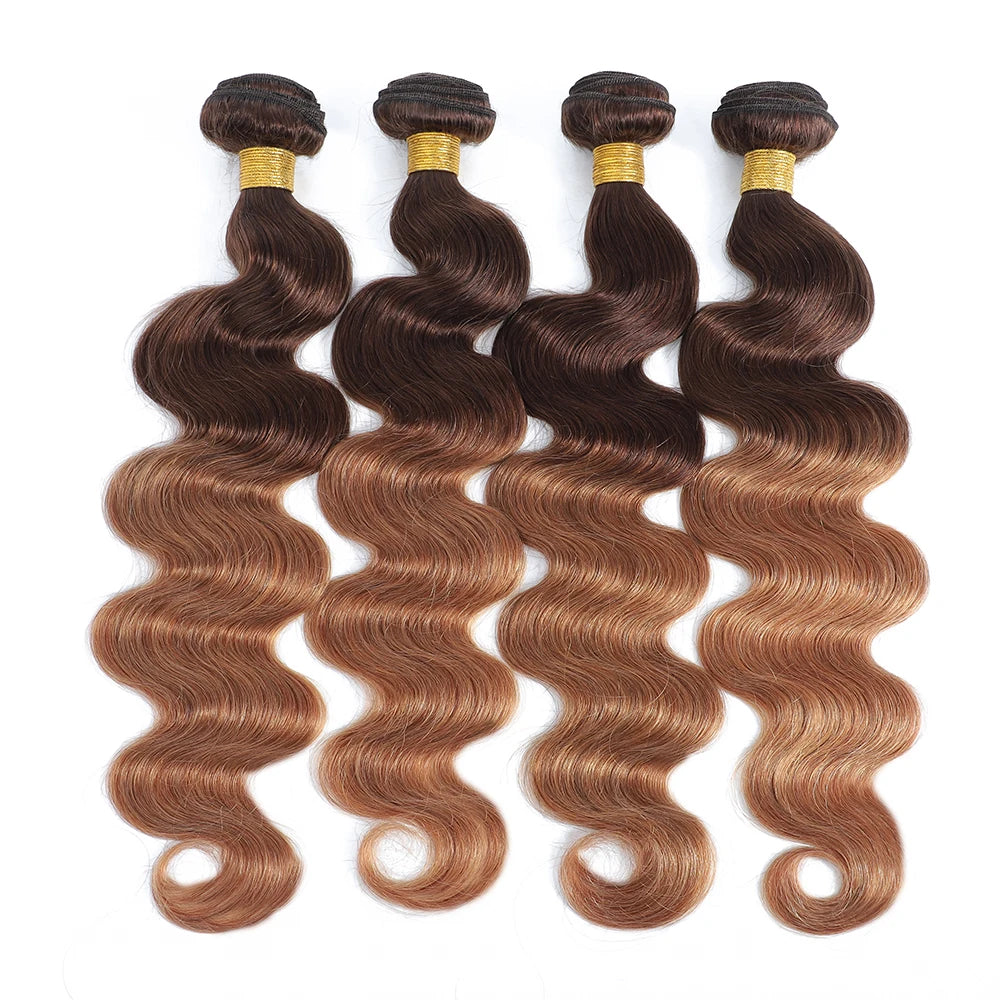 12A Body Wave Human Hair Bundles Ombre Colored 1/3/4 Bundles Human Hair 100% Unprocessed Virgin Brazilian Hair Weave Extensions