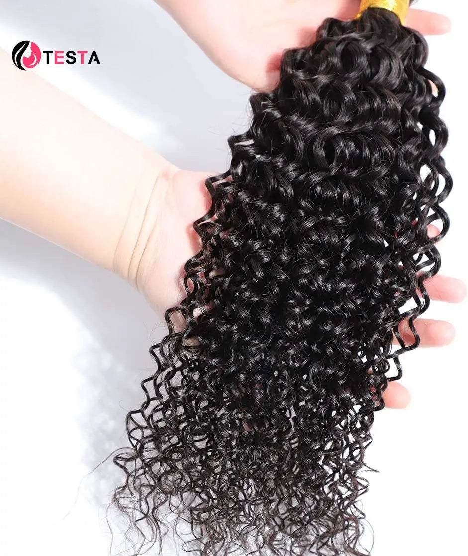 Bulk Human Hair For Braiding Jerry Curly Remy Indian Hair 10-28 Inches No Wefts Natural Color Hair Extension For Women 100g/pcs
