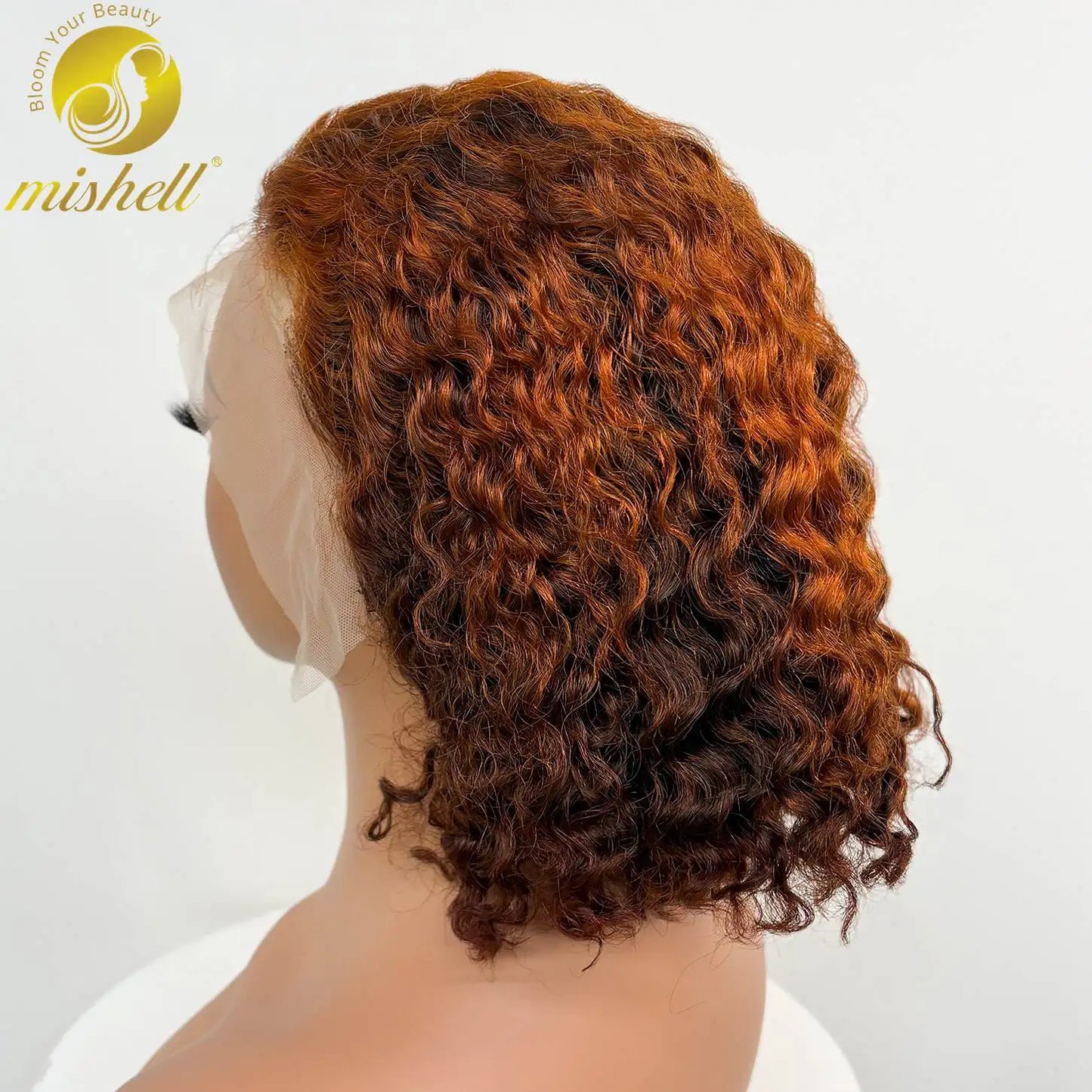250% Density 4/30/4 Higjlight Ombre Short Water Wave Bob Wig Human Hair Wigs 13x4  Lace Frontal Deep Wave Curly Wig for Women