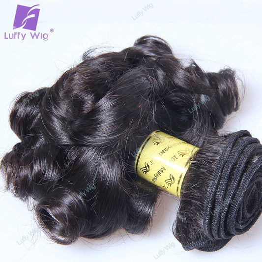 Double Drawn Aunty Funmi Hair Bundles Brazilian Remy Hair Bouncy Curly Weave Weft Human Hair Extensions For Black Women Luffy