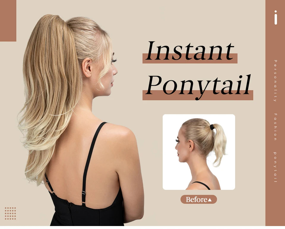 SARLA Premium Synthetic Claw Clip In Ponytail Hair Extensions Long Hairpiece Silky  Straight Fake Pigtail With Band For Women