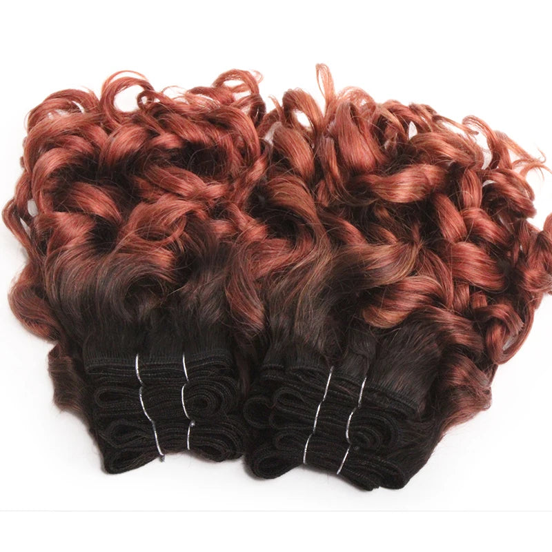 Curly Human Hair Bundles 100% Human Hair Bundles Brazilian Hair Weave Bundles 6 Pcs/Lot Color 1B/2/4/30/33/99J Curly Hair