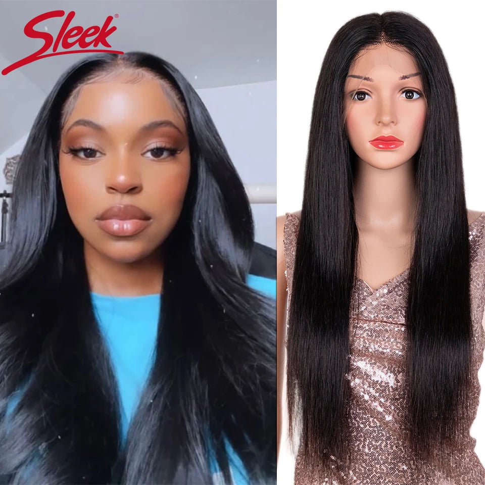 Sleek Human Hair Wigs Blonde Lace Front Wig For Women Straight Bob Wig Lace Closure Gold Brazilian Wigs Highlight Cosplay Wigs