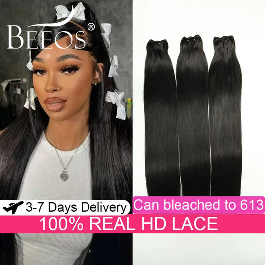 Raw Hair 28 30 Inch Silky Straight Bundles Double Weft Hair Extension Human Hair Virgin Brazilian Remy Weave Bundles 1/3 Pieces