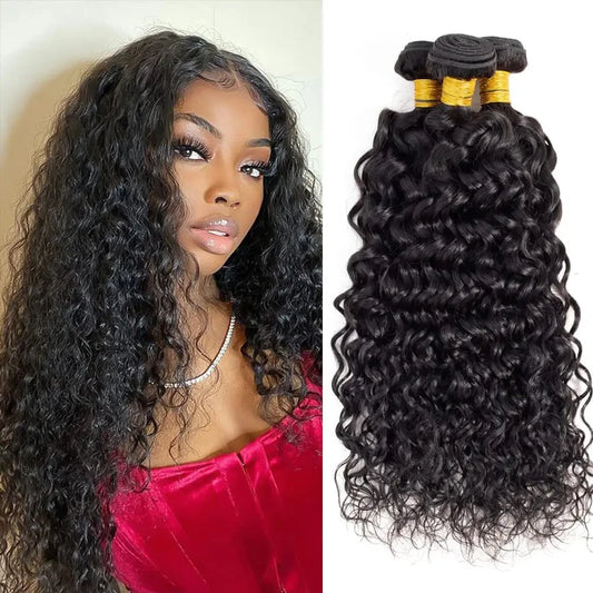Water Wave 1 or 3 Bundles Cranberry Hair Natural Water Wave Remy Brazilian Hair Weave Bundles 100% Remy Human Hair Extensions