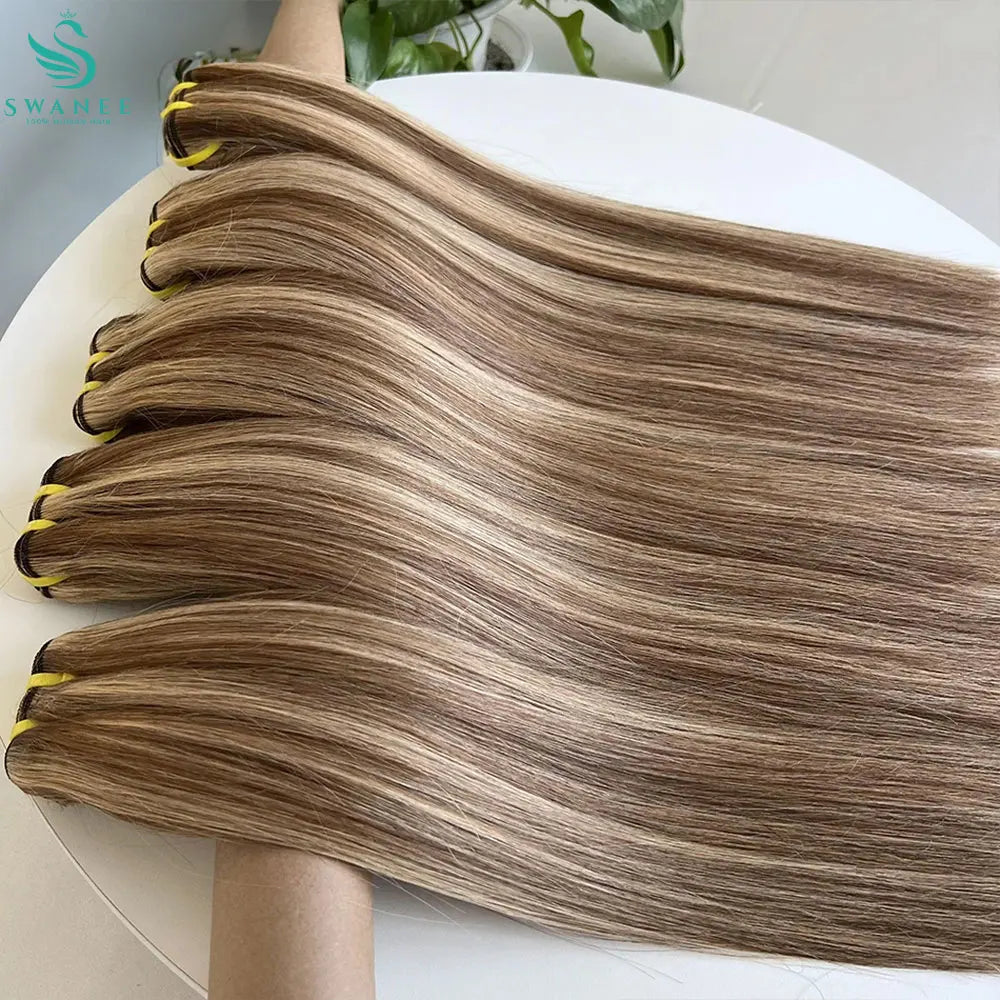 SWANEE P4/27 Highlight Bone Straight Bundles Double Weft Vietnamese Human Hair Weave Bundles Remy Human Hair Extensions