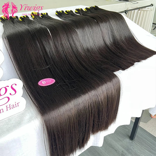YIWIGS 16A Vietnamese Super Double Drawn Bone Straight 100% Human Hair Bundles Unprocessed Weaving Human Hair For Women
