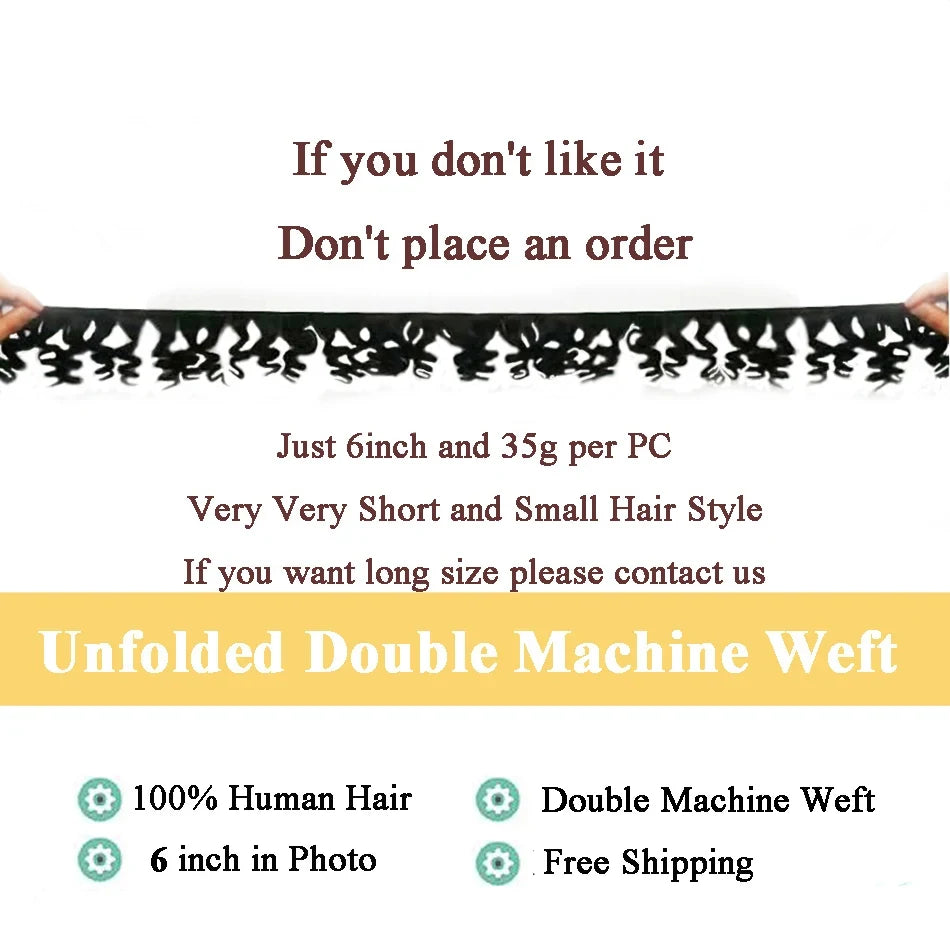 Brazilian Bouncy Curly Hair Extensions Human Hair Bundles 6inch Short Length Remy 100% Human Hair Bundles Short Curly for Women