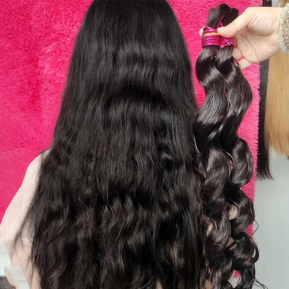 Natural 100% Human Hair Bulk Loose Body Wave Wholesale Unprocessed No Weft Brazilian Hair 26 30 Inch 100g Bundles for Extensions