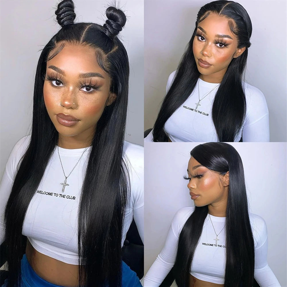 30 32inch Straight Lace Front Human Hair Wig 13x4 13X6 Transparent Lace Frontal Wig Brazilian 5x5 Closure Cheaper Wigs For Women