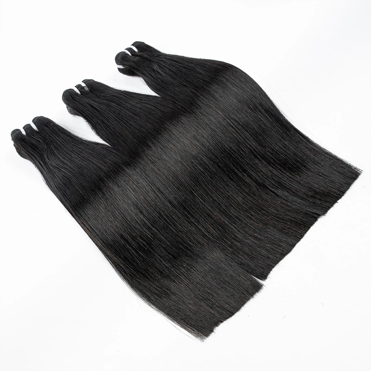 16A Vietnamese Virgin Hair Double Drawn Bone Straight Hair Bundles with 2x6/5x5 HD Lace Closure 100% Raw Human Hair Bundles