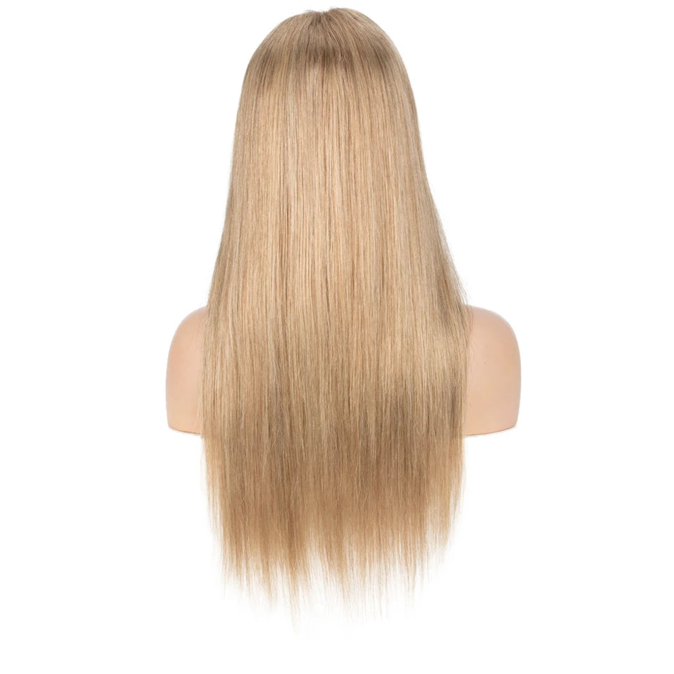 Sleek Human Hair Wigs Blonde Lace Front Wig For Women Straight Bob Wig Lace Closure Gold Brazilian Wigs Highlight Cosplay Wigs