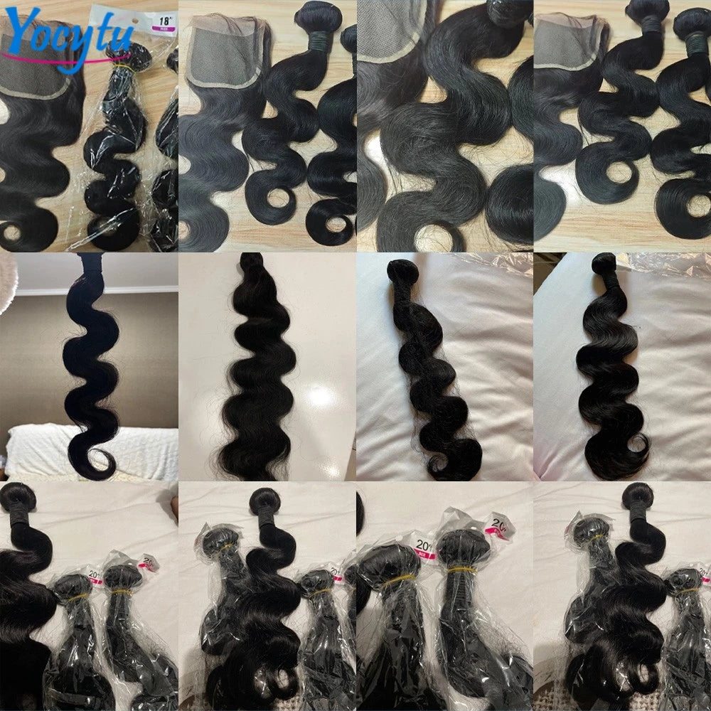 2x6 HD Lace Closure Human Hair Bundles With 4X4 5x5 Closure 20 22 24 Inch Body Wave Bundles Human Hair 3 Days Delivery France