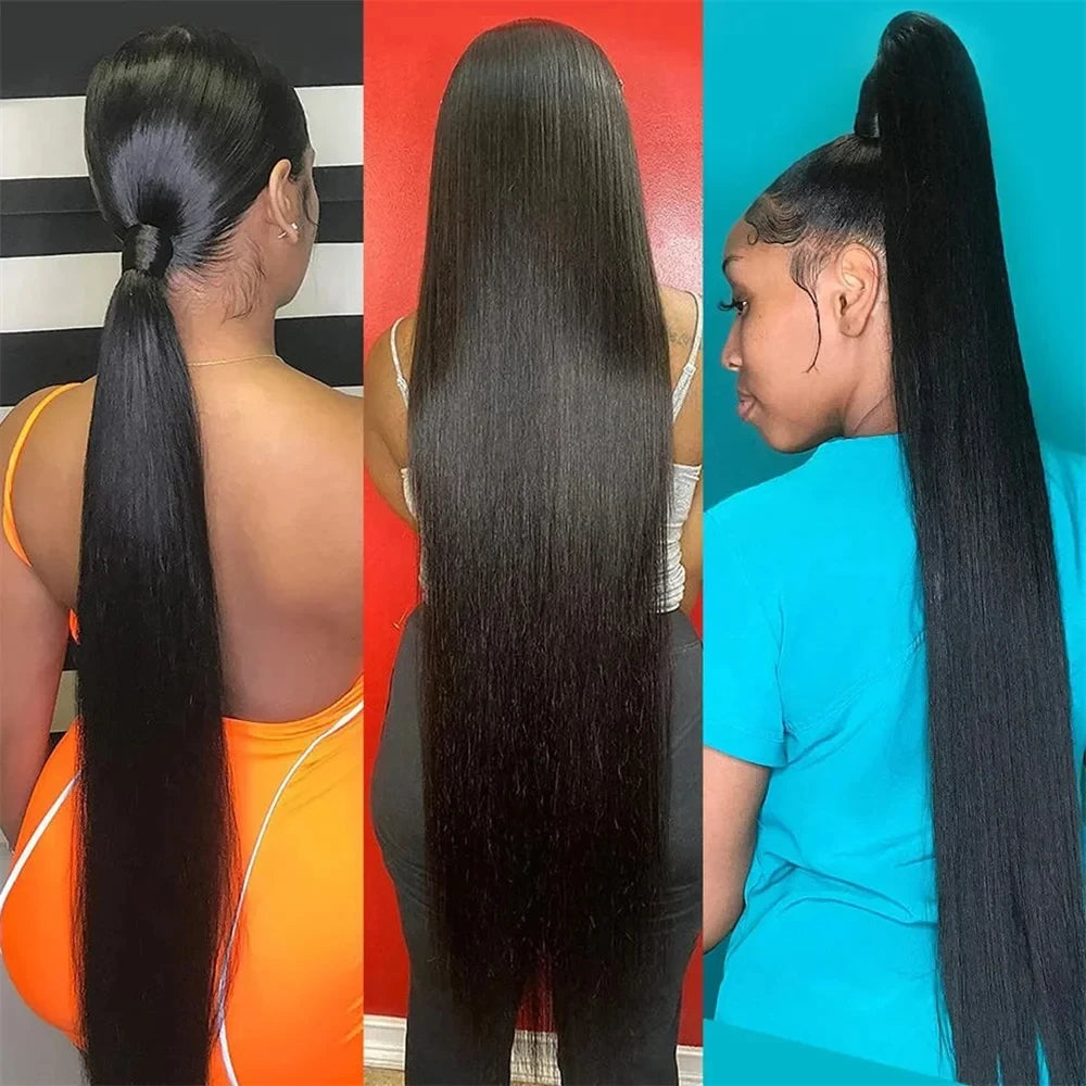 Human Hair Bundles Brazilian Raw Hair Wigs Bundles 30 Inch Straight Human Hair Bundles Hair Extensions 1 3 4 Bundles Pieces