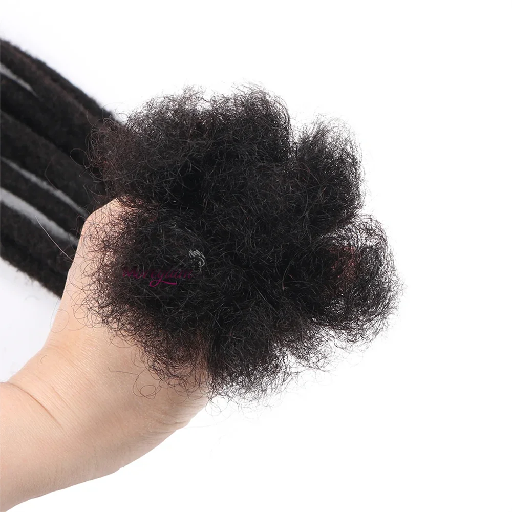 6 Inch 10 Strands Loc Extensions Human Hair 100% Handmade Permanent Dreadlock Extensions for Women Men Can Be Curled and Bleache