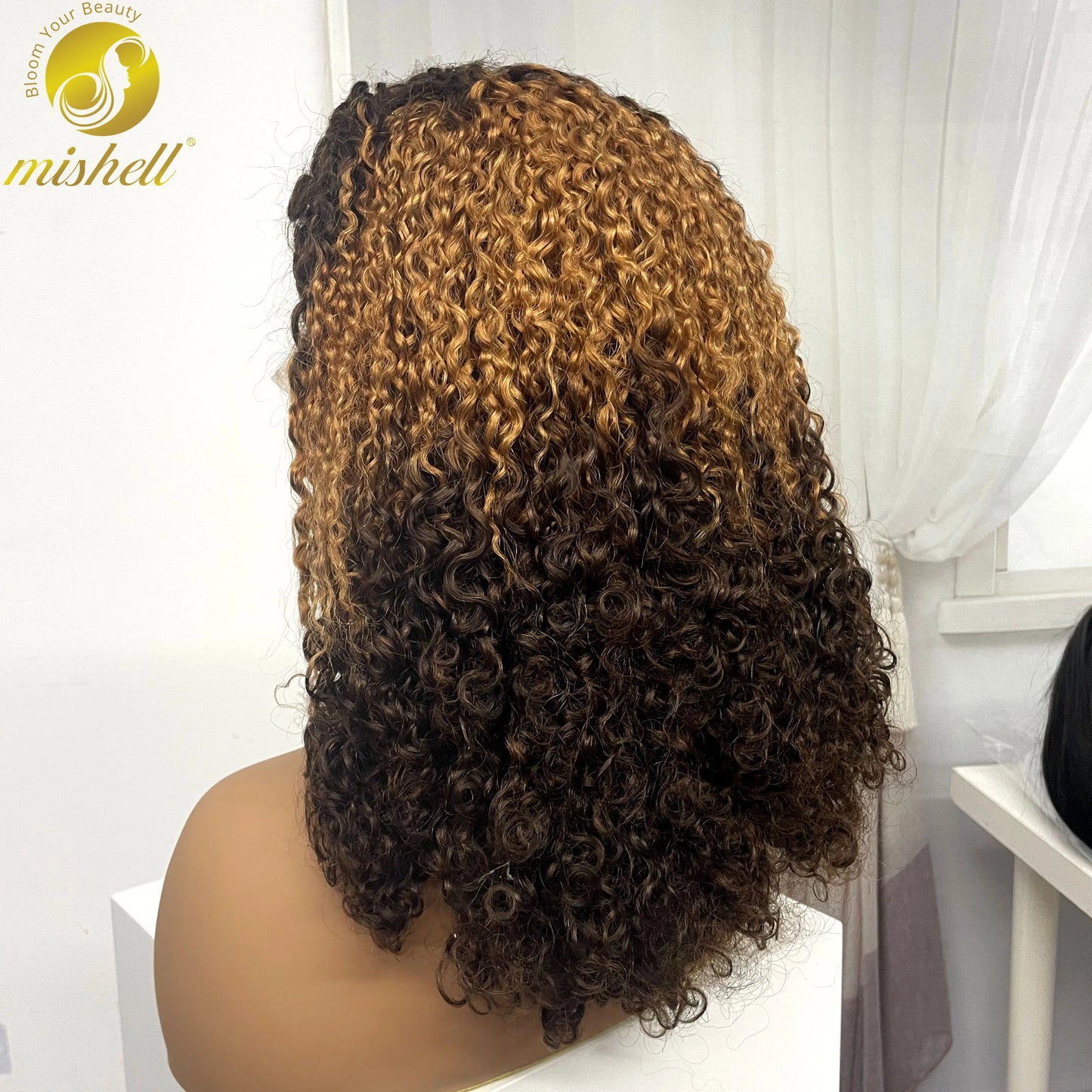 350% Density 13x4 Lace Frontal Pixie Curly Human Hair Wigs 12A Colored Water Wave Raw Burmese Bouncy Curly Hair Wigs for Women