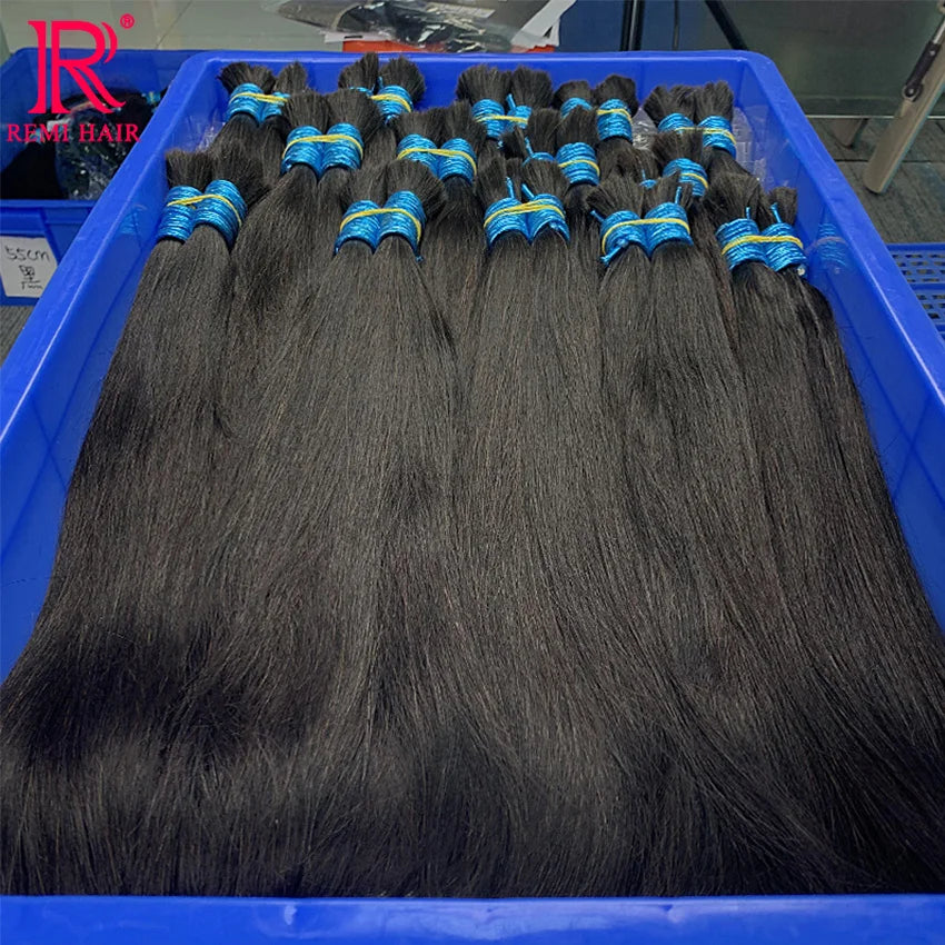 100% Real No Weft Human Hair Extensions for Women Remy Human Hair Bulk Unprocessed Natural Virgin Indian Hair Braiding Original