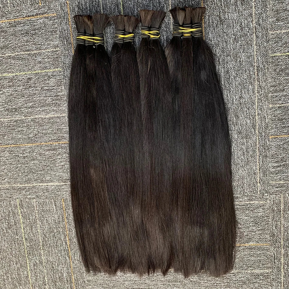 10A Virgin 100% Natural Balck Bone Straight Human Hair Bulk For Braiding Extensiones Cabelo Humano Weaving Unprocessed No Hair