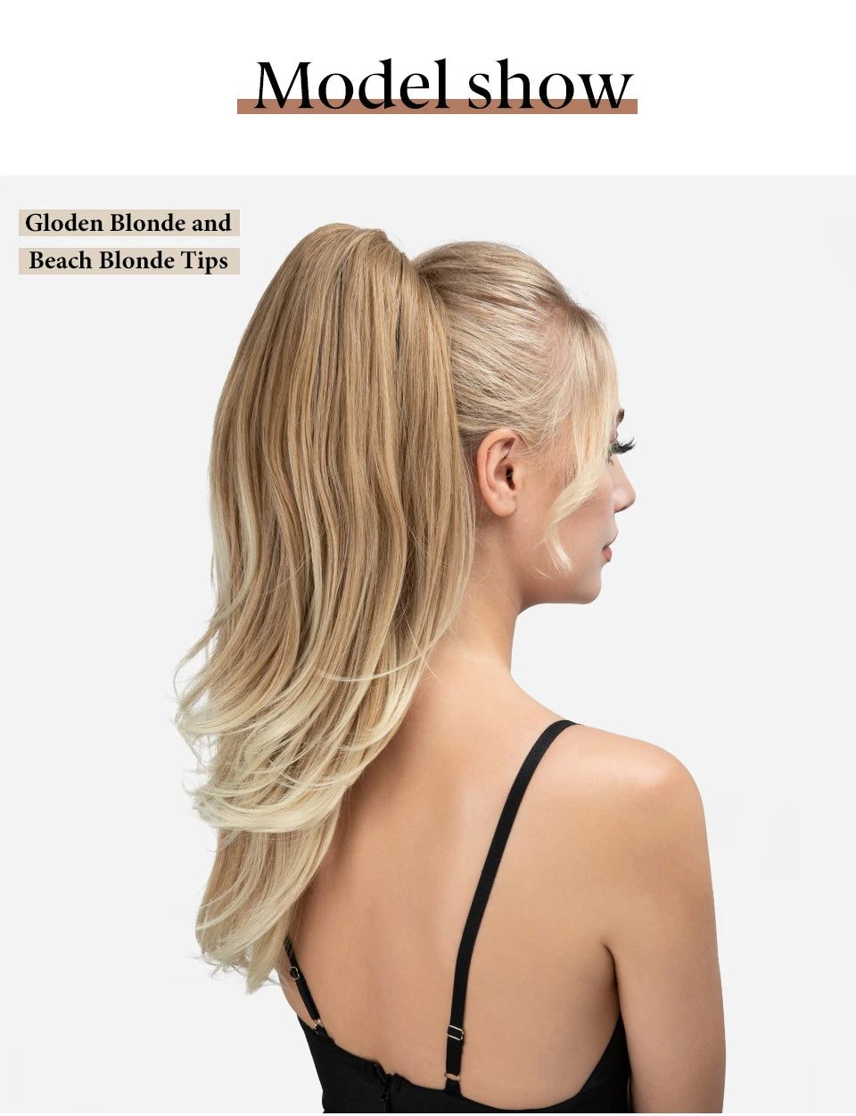 SARLA Premium Synthetic Claw Clip In Ponytail Hair Extensions Long Hairpiece Silky  Straight Fake Pigtail With Band For Women