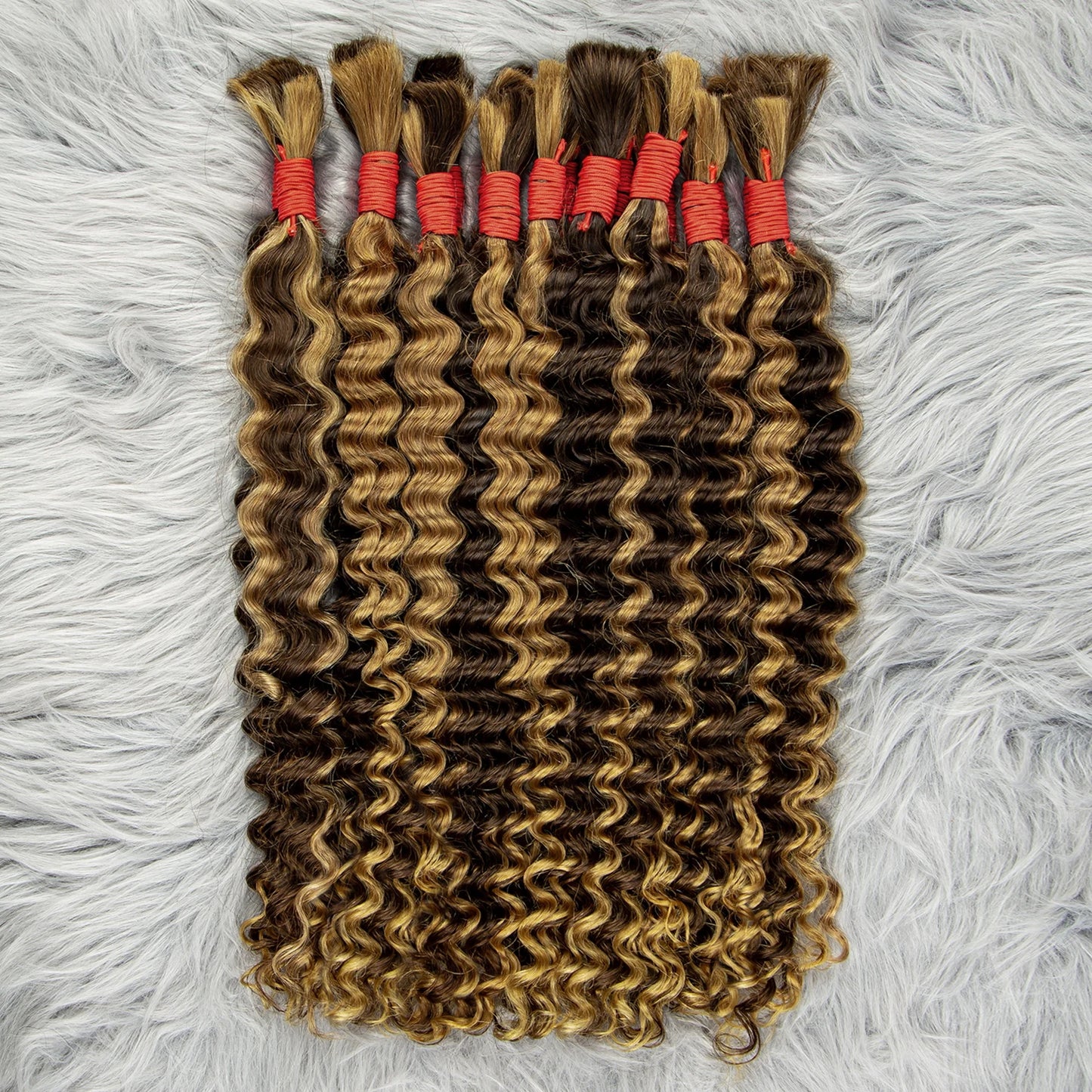 V Beauty Human Hair for Braiding Deep Wave #27 Honey Blonde Bulk Human Hair Bundles No Weft Hair Bulk for Women Hair Extensions
