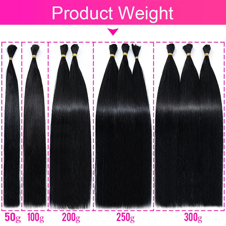 100% Real Human Hair Bulk Vietnamese Raw Hair One Donor Hair weaving No Weft Unprocessed Natural Straight Hair Extention