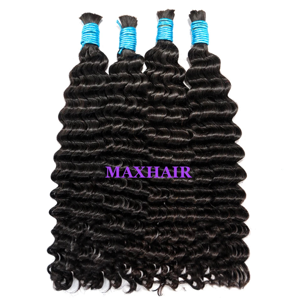 100% Virgin Human Hair Bulk Extension Loose Body Wave Bulk Weaving For Braiding Unprocessed No Weft Straight Deep Wave Hair Bulk