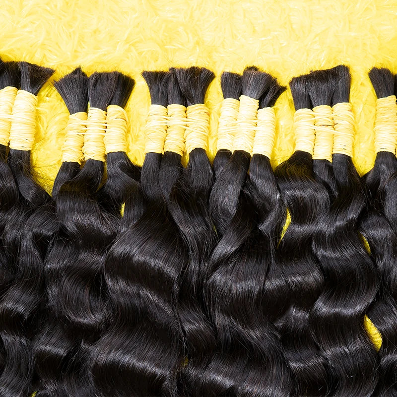 12A Raw Bulk Human Hair Deep Wave For Braiding Deep Wave Burmese Curly No Weft Brazilian Remy Hair Extensions Bundles 100 Grams
