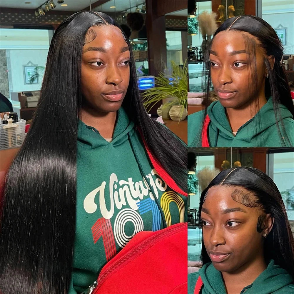 Straight Bundles with Frontal Brazilian 100% Virgin Human Hair 3 Bundles with 13x4 Lace Frontal Brown 4 Color Straight 3 Bundles