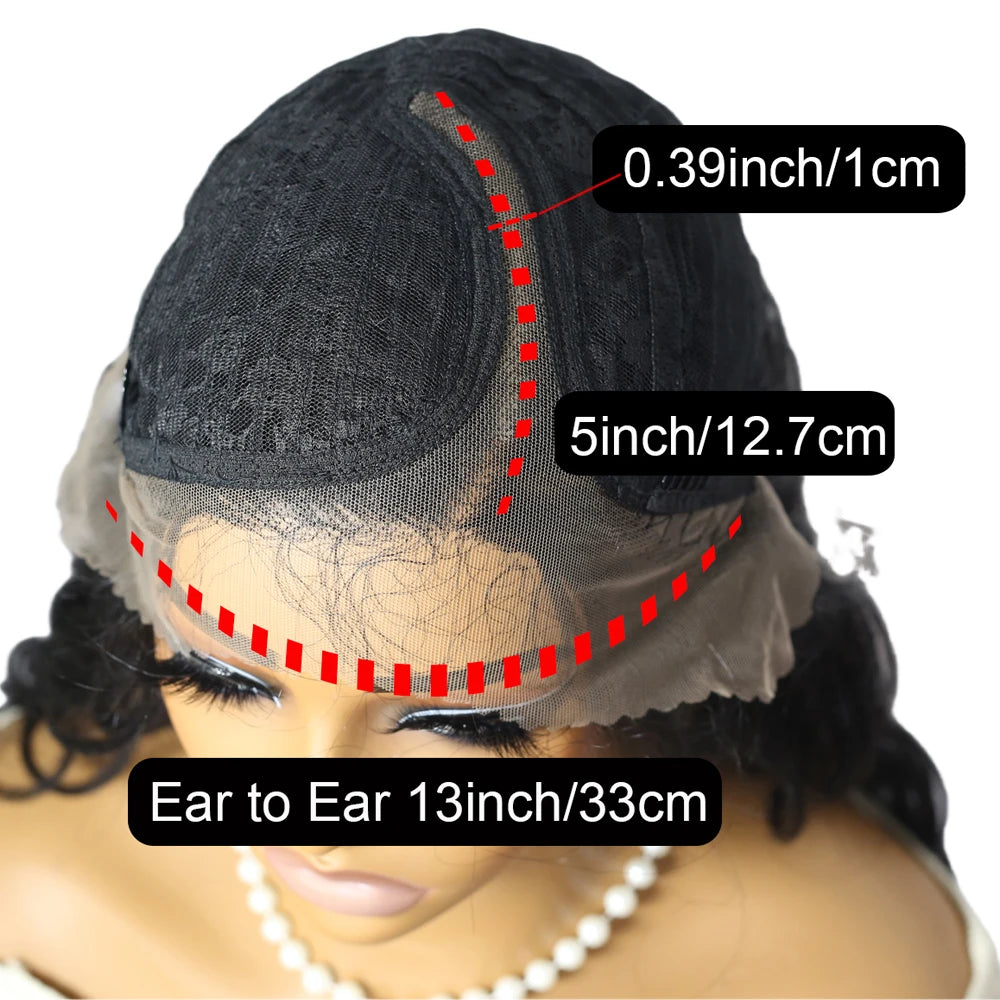 Ombre Highlight Wave Wig for Women Synthetic T-Part Lace Frontal Red Lace 13x5 Black Cosplay Daily Use Hair