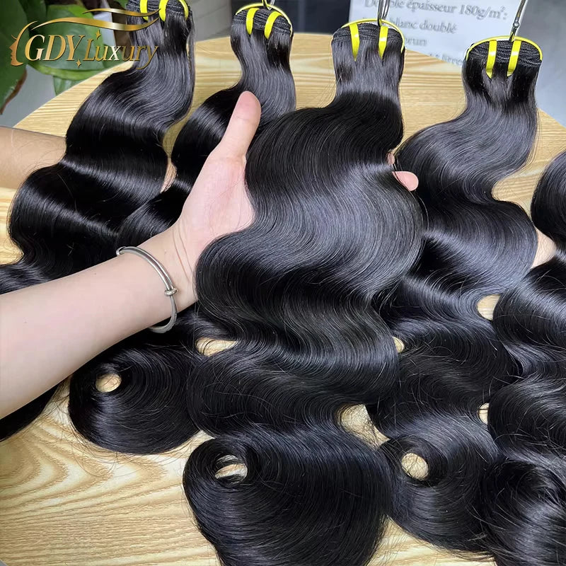 15A Grade Super Double Drawn Body Wave Bundles Human Hair Unprocessed Raw Hair Weave Bundles Human Hair Curly Vietnamese Hair