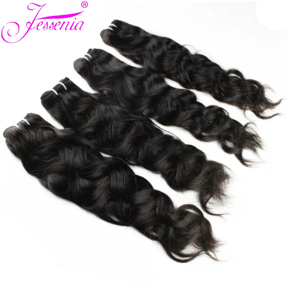 Peruvian Natural Wave Hair Weave Bundles 8-30Inch Virgin Tissage Human Hair Extensions 3Bundles Deal Unprocessed Wet and Wavy