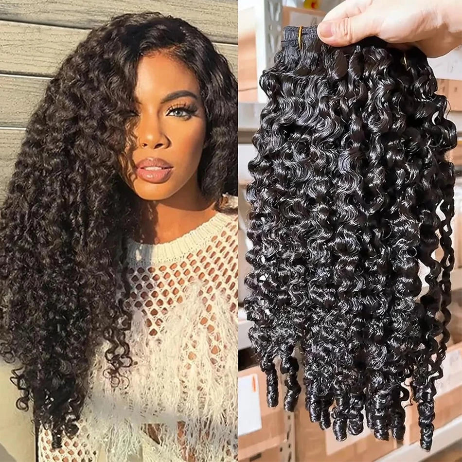 Burmese Curly Bundles Human Hair 100% Unprocessed Virgin Hair Bundles Deals 14A Raw Burmese Curly Human Hair Extensions on Sale