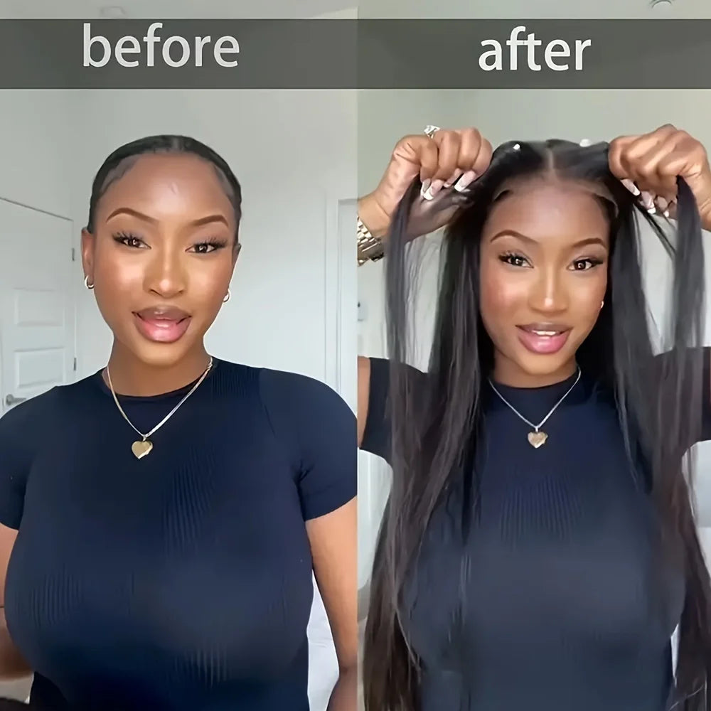Wear And Go 7x5 Bone Straight Glueless Wigs Human Hair Ready To Wear Lace Frontal Vietnamese Super Double Drawn Bone Straightwig