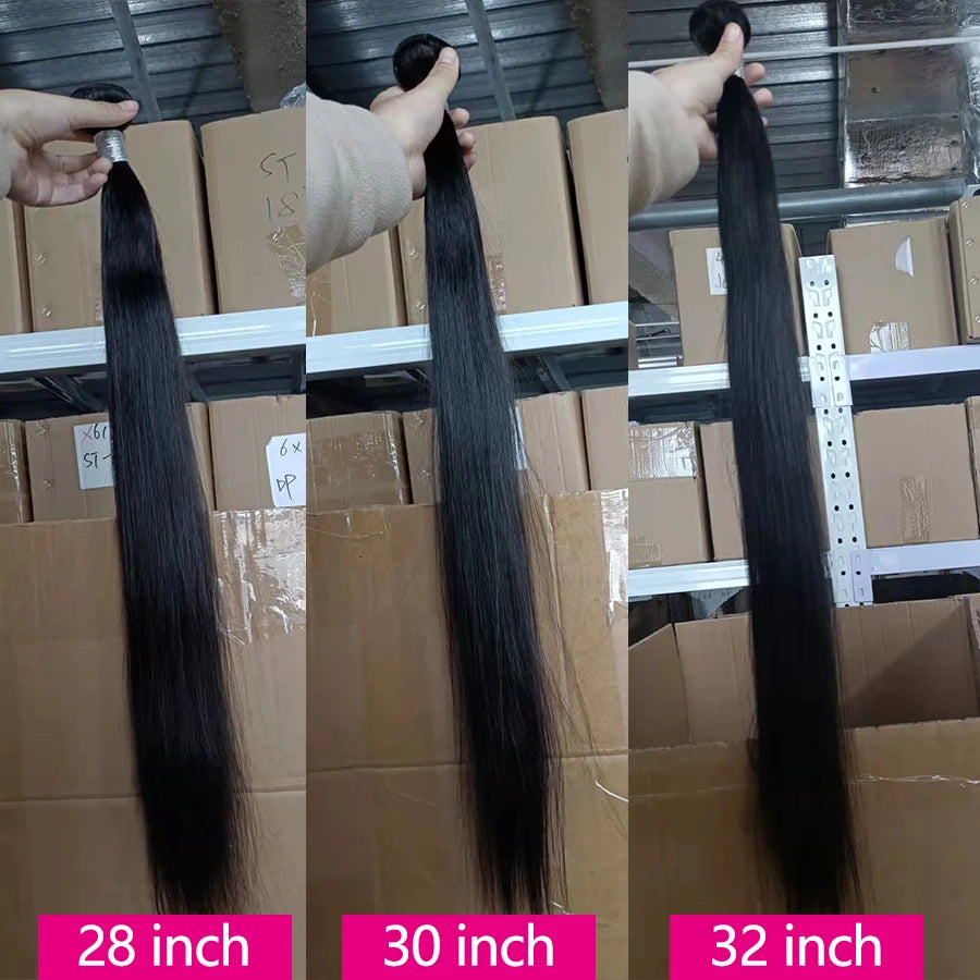 Straight Human Hair Weave Bundles Peruvian Hair Bundles 100% Remy Hair Extensions For Women 12-32 Inches Natural Black 1/3/4 Pcs