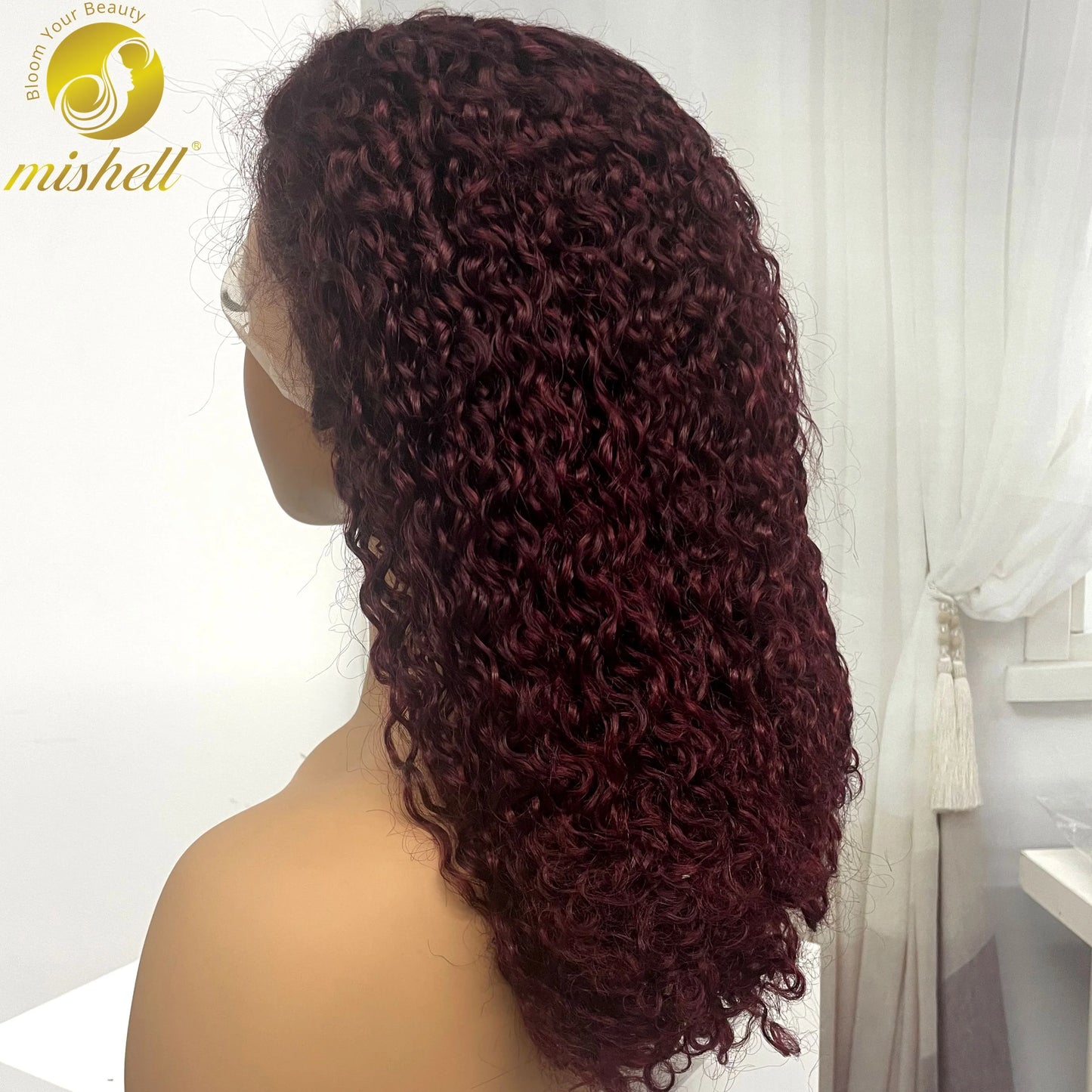 350% Density 13x4 Lace Frontal Pixie Curly Human Hair Wigs 12A Colored Water Wave Raw Burmese Bouncy Curly Hair Wigs for Women